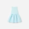 Aqua Taffeta Lace Bow Dress