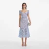 Baby Blue Fine Lace Midi Dress