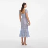Baby Blue Fine Lace Midi Dress