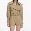 Beige Cotton Playsuit
