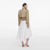 Beige Cropped Trench Jacket