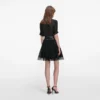 Black And Gold Chiffon Mini Dress