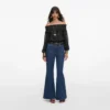 Black And Gold Chiffon Top