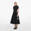 Black Boucle Collared Midi Dress Black Boucle Collared Midi Dress
