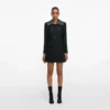 Black Boucle Contrast Collar Mini Dress
