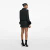 Black Boucle Faux Fur Cuff Jacket