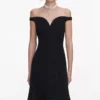 Black Boucle Midi Dress