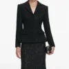 Black Boucle Rhinestone Lace Maxi Dress