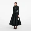 Black Boucle Taffeta Midi Dress