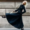 Black Boucle Taffeta Midi Dress