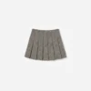 Black Check Pleated Skirt