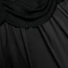 Black Cotton Draped Knit Midi Dress Black Cotton Draped Knit Midi Dress