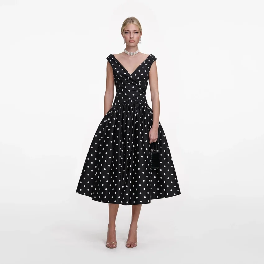 Black Cotton Midi Dress Black Cotton Midi Dress