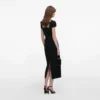 Black Crepe Bow Collar Midi Dress Black Crepe Bow Collar Midi Dress