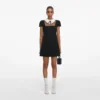 Black Crepe Bow Collar Mini Dress Black Crepe Bow Collar Mini Dress