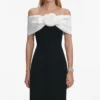 Black Crepe Flower Maxi Dress