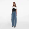 Black Crepe Flower Top Black Crepe Flower Top
