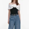 Black Crepe Flower Top Black Crepe Flower Top