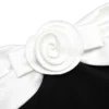 Black Crepe Flower Top Black Crepe Flower Top