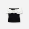 Black Crepe Flower Top Black Crepe Flower Top
