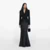 Black Crepe Polka Dot Maxi Dress Black Crepe Polka Dot Maxi Dress