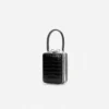 Black Croc Leather Micro Bag