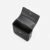 Black Croc Leather Structured Mini Bag