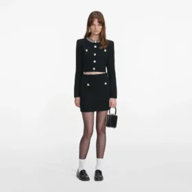 Black Crystal Trim Cardigan