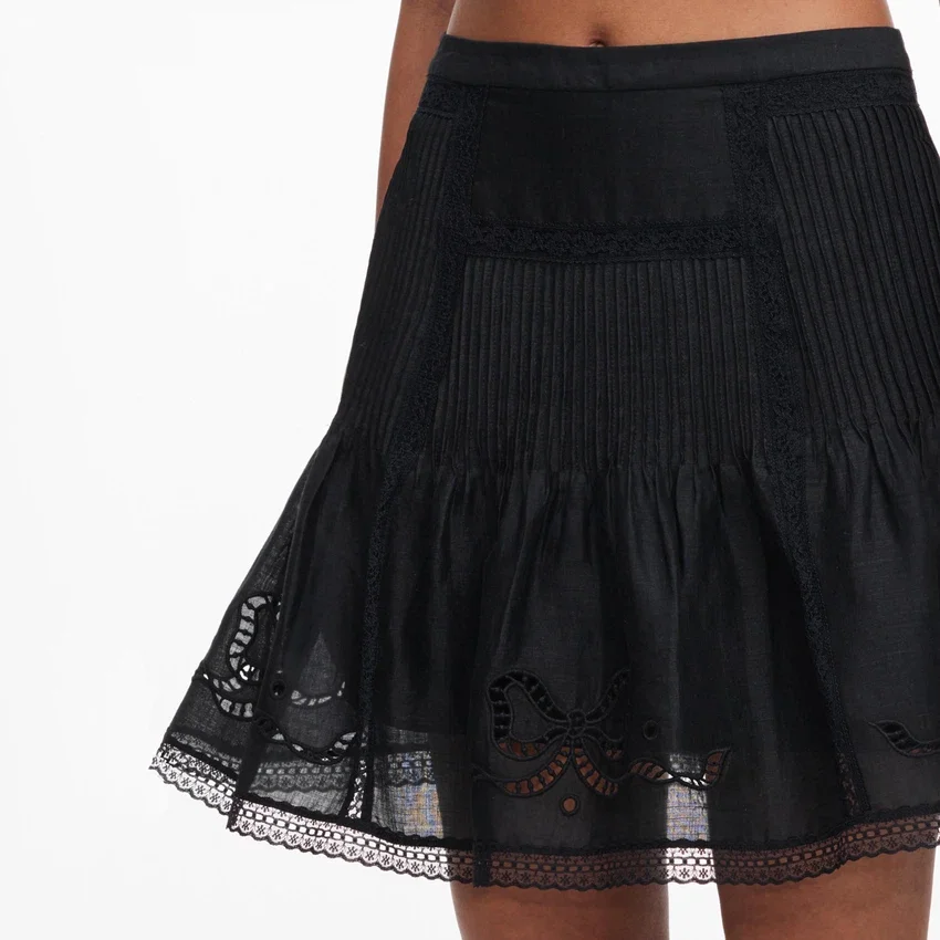 Black Embroidered Mini Skirt Black Embroidered Mini Skirt
