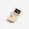 Black Enamel Gold Square Earrings Black Enamel Gold Square Earrings