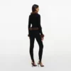 Black Faux Fur Knit Cardigan