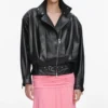 Black Faux Leather Biker Jacket