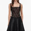 Black Faux Leather Midi Skirt