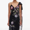 Black Floral Georgette Maxi Dress