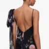 Black Floral Georgette Maxi Dress