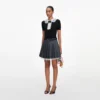 Black Knit Lace Collar Top