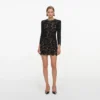 Black Lace Long Sleeve Mini Dress