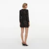 Black Lace Long Sleeve Mini Dress