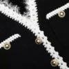 Black Lace Trim Knit Mini Dress