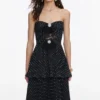 Black Polka Dot Tiered Maxi Dress