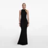 Black Racer Back Viscose Knit Maxi Dress