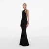 Black Racer Back Viscose Knit Maxi Dress