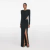 Black Rhinestone Embellished Maxi Dress