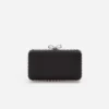 Black Satin Crystal Clutch Bag Black Satin Crystal Clutch Bag