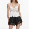 Black Satin Lace Shorts Black Satin Lace Shorts
