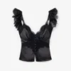 Black Satin Lace Top