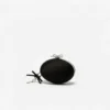 Black Satin Oval Clutch