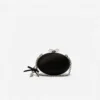 Black Satin Oval Clutch