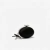 Black Satin Oval Clutch