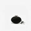 Black Satin Oval Clutch